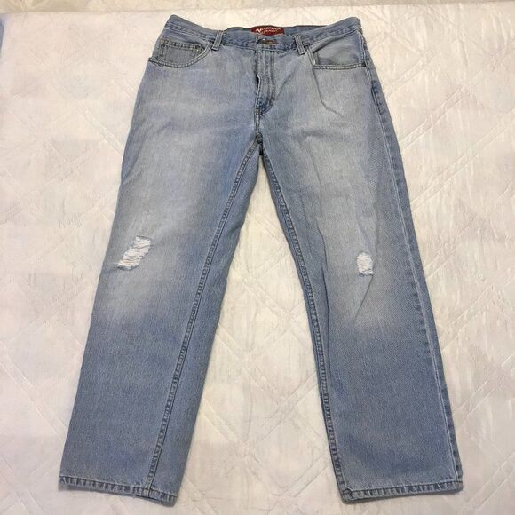 Arizona Jean Co distressed blue jeans‎ size 36X29 - Picture 1 of 7